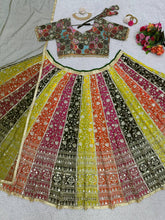 Load image into Gallery viewer, Multi Color Georgette Semi Stitched Lehenga Choli For Women
