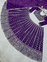 Load image into Gallery viewer, Purple Wedding Wear Semi Stitched Lehenga Choli
