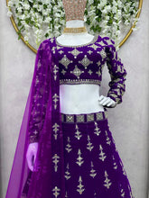 Load image into Gallery viewer, Perfect Purple Georgette Sequence Work Lehenga Choli
