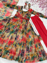 Load image into Gallery viewer, Party Wear Organza Printed Readymade Frock For Girls
