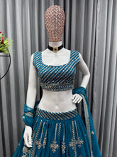 Load image into Gallery viewer, Rama Color Embroidered Wedding Wear Lehenga Choli
