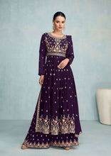 Load image into Gallery viewer, Readymade Georgette Embroidered Sharara Suit For Girls Wear

