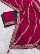 Load image into Gallery viewer, Wedding Wear Vichitra Silk Coding Work Border Saree in Many Colors
