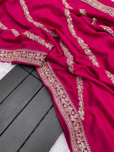 Load image into Gallery viewer, Wedding Wear Vichitra Silk Coding Work Border Saree in Many Colors
