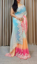 Load image into Gallery viewer, Party Wear Georgette Crush Saree with Sequence Work
