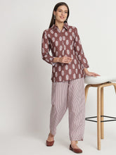 Load image into Gallery viewer, Brown Cotton Printed Ready to Wear Cord Set For Any Girls Wear
