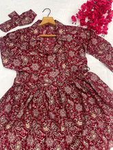 Load image into Gallery viewer, Maroon Cotton Printed Ready to Wear Cord Set For Any Girls Wear
