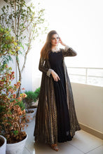 Load image into Gallery viewer, Black Color Georgette Gown Free Size XL
