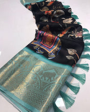 Load image into Gallery viewer, Party Wear Soft Silk Kalamkari Printed Designer Saree For Women
