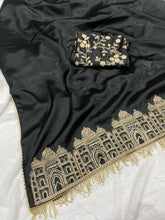 Load image into Gallery viewer, Wedding Wear Smooth Satin Silk Handwork Designer Saree
