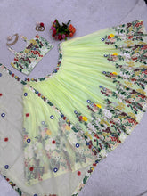 Load image into Gallery viewer, Haldi Function Tuby Silk Embroidered Semi Stitched Lehenga Choli
